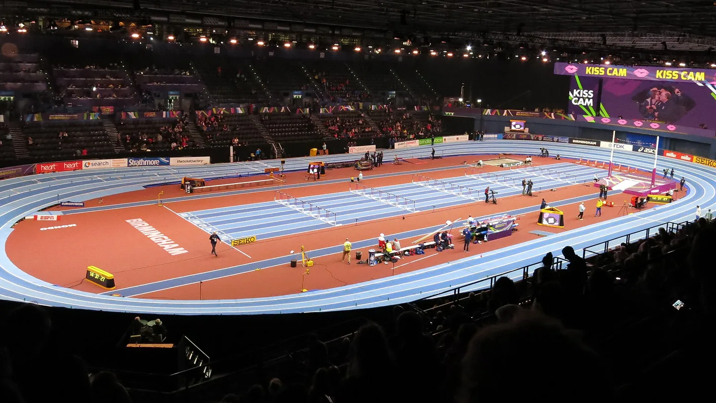 Tävling under friidrotts-VM inomhus 2018.