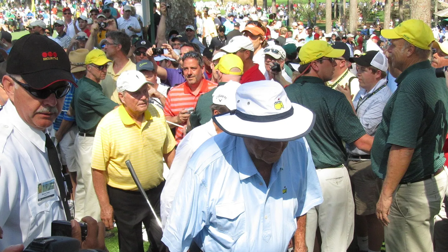 Arnold Palmer, Jack Nicklaus och Gary Player under Masters Tournament 2013.