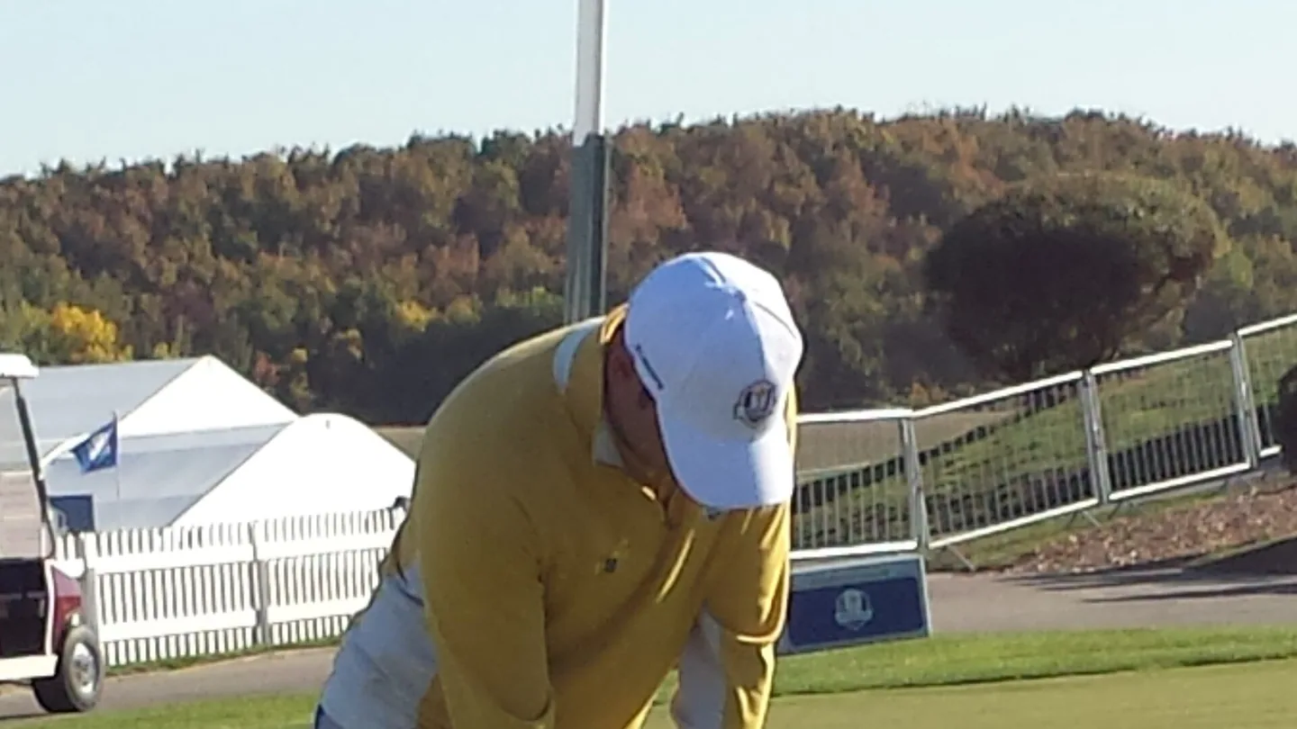 Sergio García under träningsdagen inför Ryder Cup 2018.